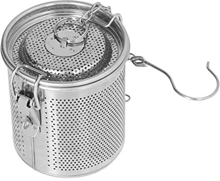 Stainless Steel Spice Sieve Simple Slag Filter Multi-Purpose Heavy Duty Spice Sieve Fine Mesh Hanging Chain Home Use Spice Infuser for Cooking (0.7L)