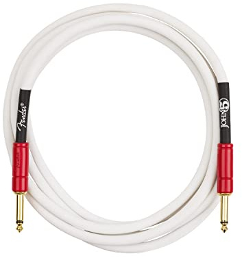 Fender John 5 Instrument Cable White and Red, 10 Inches 3 m