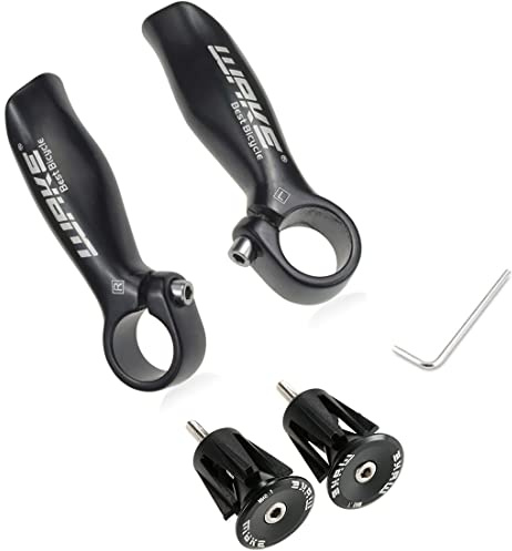 FOMTOR Bike Handlebar Grips, 22.2mm MTB Bar Ends, 1 Pair Bike Grips with 2 Bar End Stoppers, Handlebar Caps, Bar End Plugs for Most Bicycle, Mountain Bike, Road Bike, MTB, BMX, Black