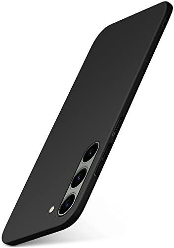 moex für Samsung Galaxy S23 Hülle Ultra Dünn, Schutzhülle mit erhöhtem Kameraschutz, Slim Cover Hardcase Backcover, Dünnste Handyhülle Minimalistisch Alpha Case, Matt Schwarz