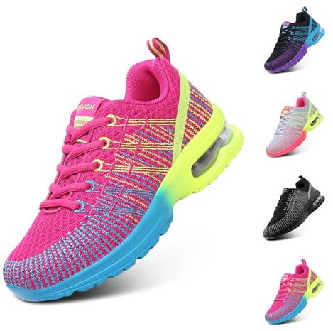 Hitmars Zapatillas de Running Mujer Deportivas Zapatos Zapatillas de Running Ligero Transpirables Gimnasio Sneakers Deportivas Casual Rojo 39 EU
