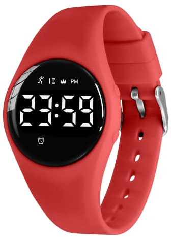 BEN NEVIS Reloj de Pulsera Digital con podómetro, vibración, Alarma, Distancia, cronómetro y Ejercicio, Resistente al Agua, Recargable, para Actividades al Aire Libre, para niños y niños