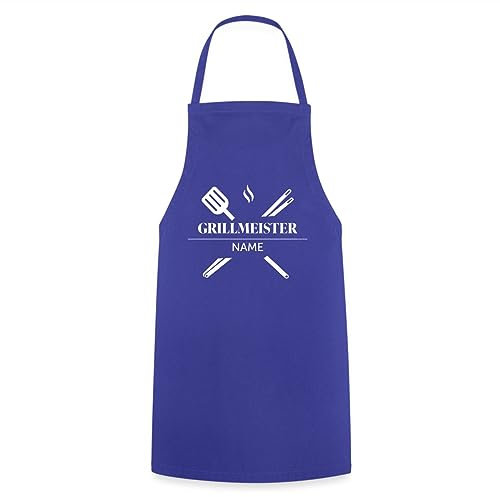 Spreadshirt Grillmeister Mit Name | Personalisierbar Mit Wunschnamen Geschenk Kochschürze, One size, Royalblau