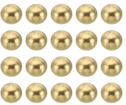 PATIKIL M3x0.5 Gewinde Hutmuttern Knopf 20 Pack Messing Kugel Lampe Dekoration Schraubkappen Mutter Abdeckmutter für Möbel Beleuchtung oder Basteln Projekt 6mm