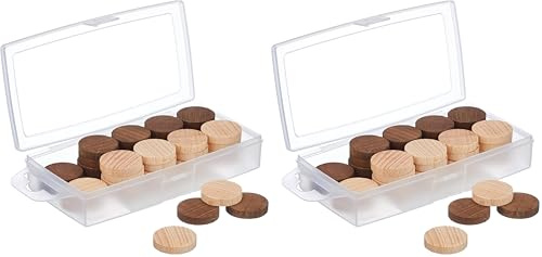Jeujura - 8985- Jeux de Société-Boite 40 Pions Dames en Bois (Lot de 2)