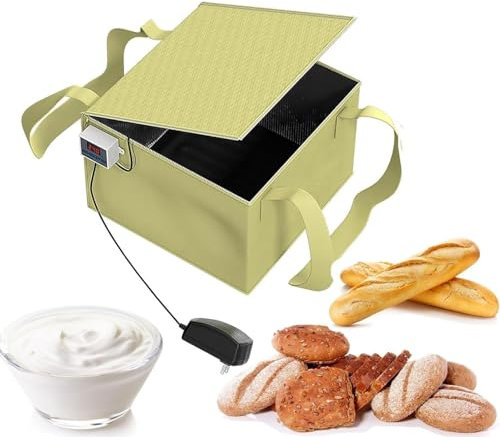 WENNEWU BoîTe De LevéE De PâTe, Leveur De PâTe, BoîTe De Fermentation, Machine à Yaourt, pour Faire du Pain, du Yaourt, du Natto, du Savon Artisanal Et De L'éLevage,Jaune