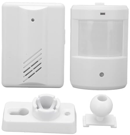 Beufee Alarma De Entrada, Sensores Infrarrojos Resistentes A La Intemperie con Receptor PIR, Detector De Movimiento, Alarma De Sensor De Movimiento para Sistema De Alerta De Seguridad para El Hogar