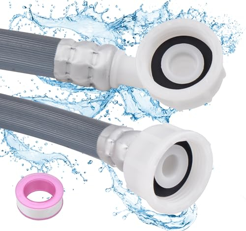 ilauke 2,5m Extensión de Manguera de Entrada,3/4 Manguera de Suministro para Lavadora,90 bar Presión de Espacio Manguera de Agua Entrada Extensión para Lavadora,Lavavajillas y Secadora