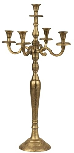 Geschenkestadl Kerzenständer 5-armig 84cm Gold strukturiert Kerzenhalter Kerzenleuchter Dekoration Haus Deko modern klassisch, 885008