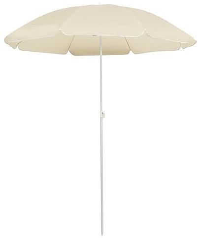 HETFTJN Ombrellone da Esterni con Palo, Ombrelloni Da Sole Ombrellone Mare Ombrellone Da Balcone Ombrellone Piccolo Adatto per Balcone Bar Esterno Giardino in Acciaio 180 cm Sabbia