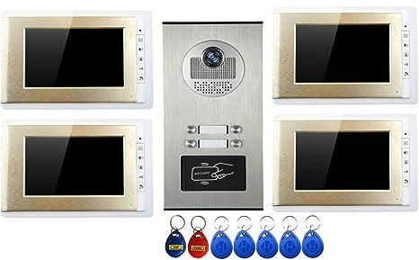 nmbhus Wired Home 7 Videocitofono A Colori Videocitofono RFID Con Videocitofono Monitor 6/4/3/2 For Appartamenti(Size:A KIT)