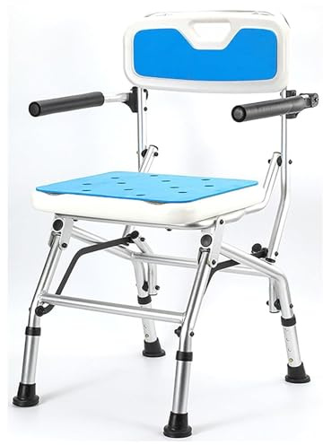 Sedia Da Doccia, Sedia Da Bagno Pieghevole, Sedile Da Doccia Antiscivolo Panca Da Doccia Regolabile In Altezza Con Braccioli E Schienale Sgabello Da Vasca Sedile Per Anziani, Disabili