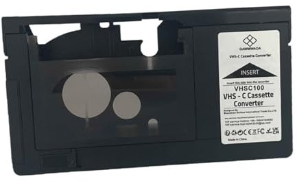 Dickly Adaptateur de Cassette VHS vers VHSC Convertisseur de Cassette Cadeaux pour Les aînés Adaptateur de Bande Professionnel Simple à Utiliser