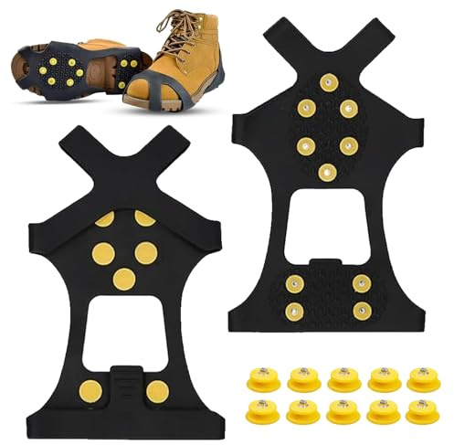 Anti Rutsch Schuhspikes, Spikes für Schuhe Winter aus Edelstahl Wander Anti-Rutsch Schuhspikes Ice Schuhkrallen Eisspikes Perfekte Grödel für Männer und Frauen für Winter Outdoor-Sport (XL)
