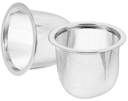 EXHUMKY Infusore Per Tè in Acciaio Inox Colino Da Tè a Maglia Fine 5.8 Cm Filtro Rete Per Teiera e Tazza Accessorio Multifunzionale Set 2 Pezzi