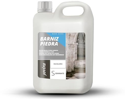 JOVIRA PINTURAS Barniz Piedra al Agua. Barniz para piedra y sustratos minerales. (2 Litros, Semimate) H-12