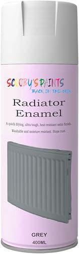 SCOOBYS PAINTS BACK IN THE MIX Radiator Aerosol Spray Paint Heat Resistant To 100ºC - Quick Air Drying No Primer Needed anti rust moisture resistant (Grey)