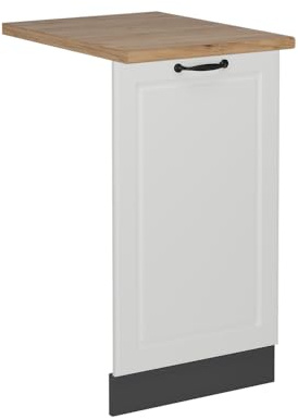 Vicco Pannello frontale della lavastoviglie R-Line, Bianco casa di campagna, 45 cm, PL Rovere