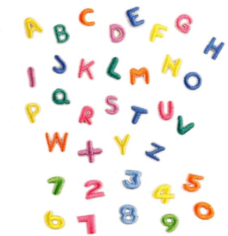 Yalulu 36 Stück Buchstaben Aufnäher, Mini Mehrfarbig A-Z Brief Nummern Aufnäher Applique, Dekorative Applique zum Aufnähen Buchstaben Patches zum Aufbügeln