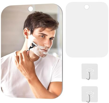 FDRJKN 4Pcs, Shower Mirror Fogless for Shaving, Acrylic Mirrors, Anti-Fog Shower Mirrors for Shaving, Small Wall Mirrors for Travel, Camping, and Personal Care