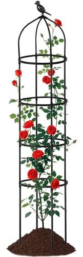 Wusideday Tutores para Plantas en Maceta - Metal 1.74 M para - Soporte Ajustable para Hortalizas, Jazmín, Vid, Pepino Y Uso En Exteriores, Patio O Senderos
