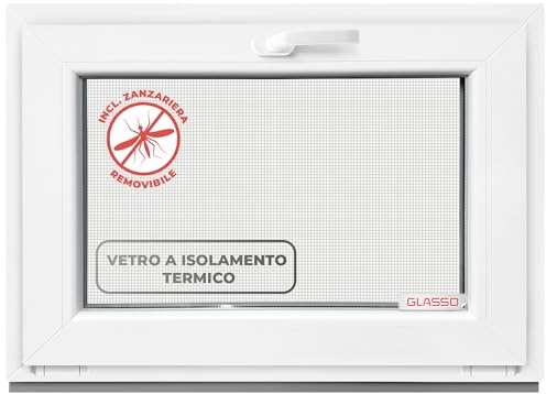 Fenêtre basculante 40 x 70 cm triple vitrage – Toutes les tailles Fenêtre en plastique avec profil 76 mm – Fenêtre de cave l x H : 400 x 700 mm Parfait pour fenêtre abri de jardin, fenêtre de garage