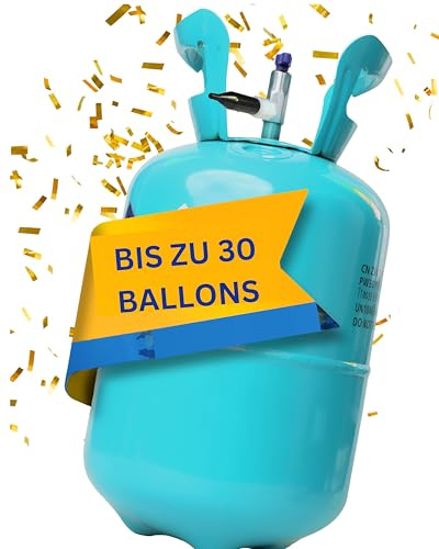 Ballongas [für ca. 30 Ballons]– Helium Balloon Gas für bis zu [ 30 Luftballons] – Ballongas - Helium Gasflasche inkl. STAHLMANN ® Informationsblatt