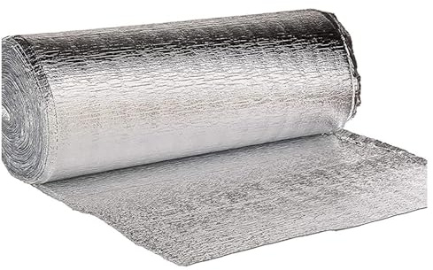 Panneaux réfléchissants thermiques à bulles en alu Rouleau de film isolant à bulles en aluminium 1 x (1-10) m(1x5m)