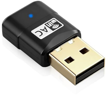 Flintronic Wifi Dongle, 600Mbps USB Wifi Adapter, 802.11AC Mini Wireless Dual Band 2.4Ghz/5GHz Wi-Fi Adapter for PC Desktop/Laptop, Supports Windows 11/10/8/7/Vista/XP, Mac OS X 10.9-10.15
