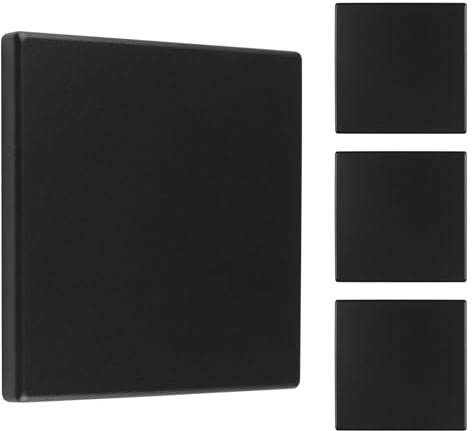 UFURMATE 4 Stück Blindabdeckung, Wandplatte, Kunststoff, schraubenlos, blanko, Gerätesteckdosenabdeckung, elektrische Abdeckungen für ungenutzte Steckdosen oder Schalter (Schwarz, 86 mm)