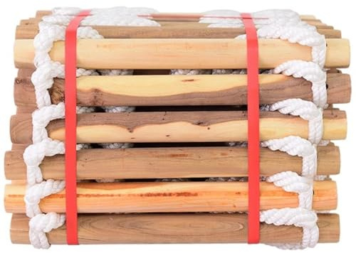 Emergency Climbing Ladder For Outdoor, Round Wood Rope Ladder For Balcony And Tree, Quick Deployment/Easy To Use, Construction Use(30cm spacing,8M/26.2FT)