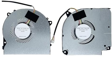 Ventilateur de refroidissement for processeur et carte graphique d'ordinateur portable, compatible avec les modèles CLEVO NH50EA, NH50RA, EGC-77110V1-0AH et EFC-70110V1-0AH (5 V CC, 0,5 A).