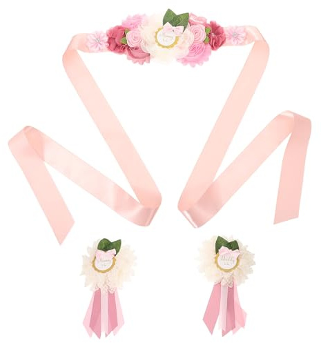 GARVALON Cinturón Decorativo De Maternidad Cinturón De Flores Para Boda Para Futura Mamá Para Vestido De Novia De Nacimiento