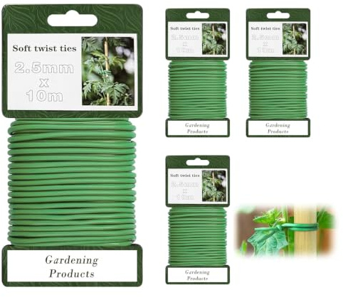 Green Soft Garden Wire 2.5mm X 40m, for Gardening Climbing Plants | Green Plant Ties, Garden Plant Twist Ties, for Outdoor Climbing Plants Support Vine Tomatoes Vegetables Flowers