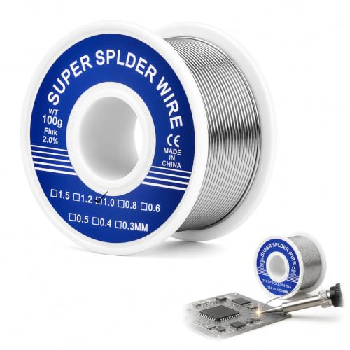 Fil de Soudure 1 Mm 100g Étain à Souder avec Noyau de Colophane