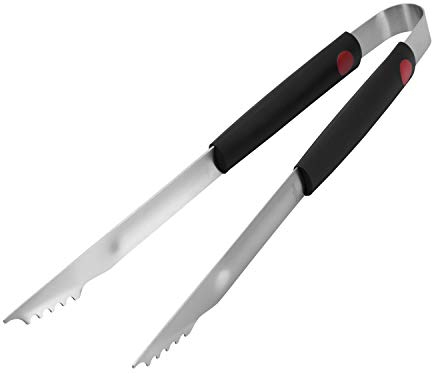 Westmark Grill-/Bratenzange, Länge: 40 cm, Rostfreier Edelstahl/Kunststoff, Farbe: Silber/Schwarz/Rot, 15052280, 40 x 6 x 3 cm