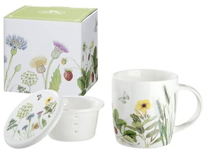 Gilde Porzellan Tetasse mit Sieb Wild Flowers