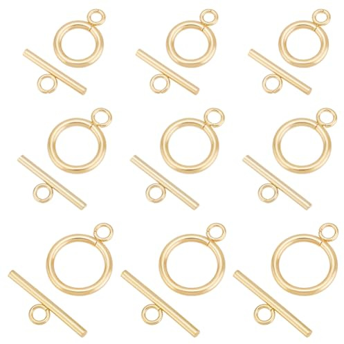 PH PandaHall 15 Set Fermagli a Levetta Gioielli in Acciaio Inossidabile 3 Dimensioni Fermagli T-Bar Chiusura Anello Connettori per Bracciali Collane Creazione di Gioielli