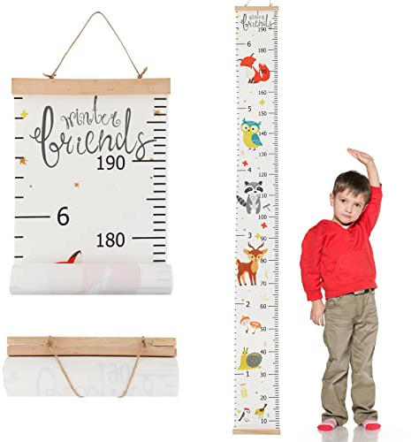 IWILCS Messlatte Kinder, Messlatte Höhe Diagramm, Massband Kinder für Jungen und Mädchen, Baby-Wachstumstabelle für Schlafzimmer Kinderzimmer-Wanddekorationen (200cm *20cm)