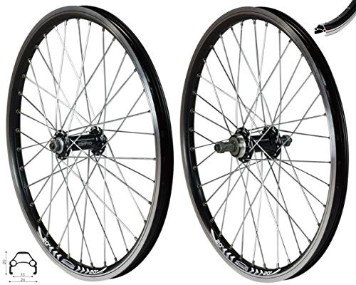 Redondo 20 Zoll Laufrad Set Vorderrad Hinterrad Hohlkammer Felge Schwarz