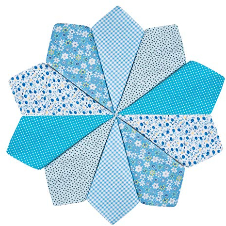HOULIFE Damen Blumen Taschentücher aus Reiner Baumwolle Blau Stofftaschentücher für Alltagsgebrauch 5/10 Stücke 36x36cm Muttertagsgeschenk