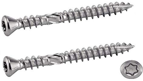 200x Vis 4x50mm inox A410 Double Filet Terrasse Bois + 1 Embout GRATUIT - TX15
