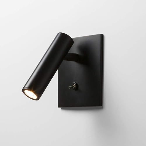 RCYF LED Chambre lampe de chevet Hôtel encastré Ingénierie liseuse, tête de lit Hôtel moderne Focused lampe d'éclairage Accent, 3W Night Lights Sconces Mur réglable Spotlight (Color : Matte black)