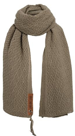 KNIT FACTORY - Luna Schal - Strickschal Für Damen und Herren - XL Schal mit Wolle - 200 x 50 cm - Hochwertige Qualität - Olive