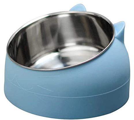 Gamelle en Acier Inoxydable pour Chat - Gamelle à Eau pour Chat - Multifonction - pour Nourriture et Eau - Bleu