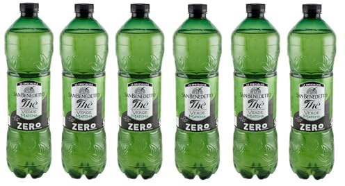 San Benedetto The'Verde Zero Lot de 6 sachets de thé vert rafraîchissant sans sucre PET 1500 ml avec infusion de thé dans de l'eau minérale naturelle