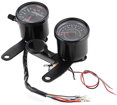 Instrument, Qiilu Motorradinstrument, Universal LED Kilometerzähler Tachometeranzeige Tachometer 12V