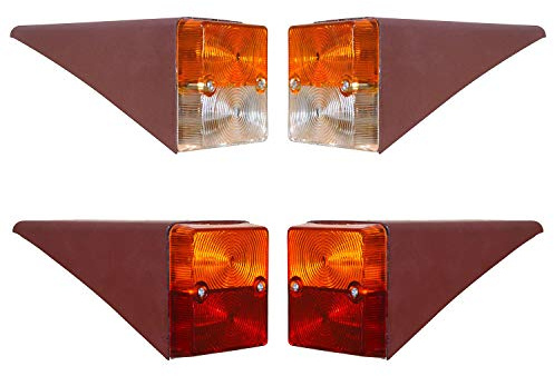 Lot de feux de position latéraux et feux arrière avec supports métalliques et ampoules 12 V pour IHC Mc Cormick 323 423 353 453 D323