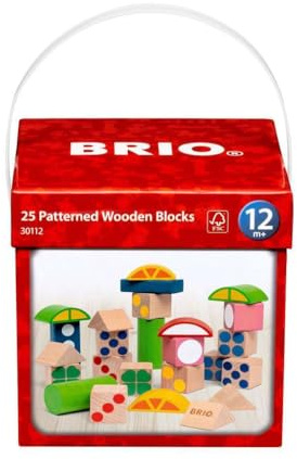 BRIO 30112 Baustein-Box - Farbenfrohe Holzbausteine mit Lernfunktionen in praktischer Aufbewahrungsbox - Empfohlen ab 12 Monaten