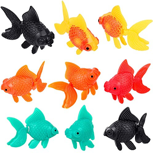 Sumind 20 Pcs Fake Floating Plastic Fish Artificial Aquarium Pond Goldfish